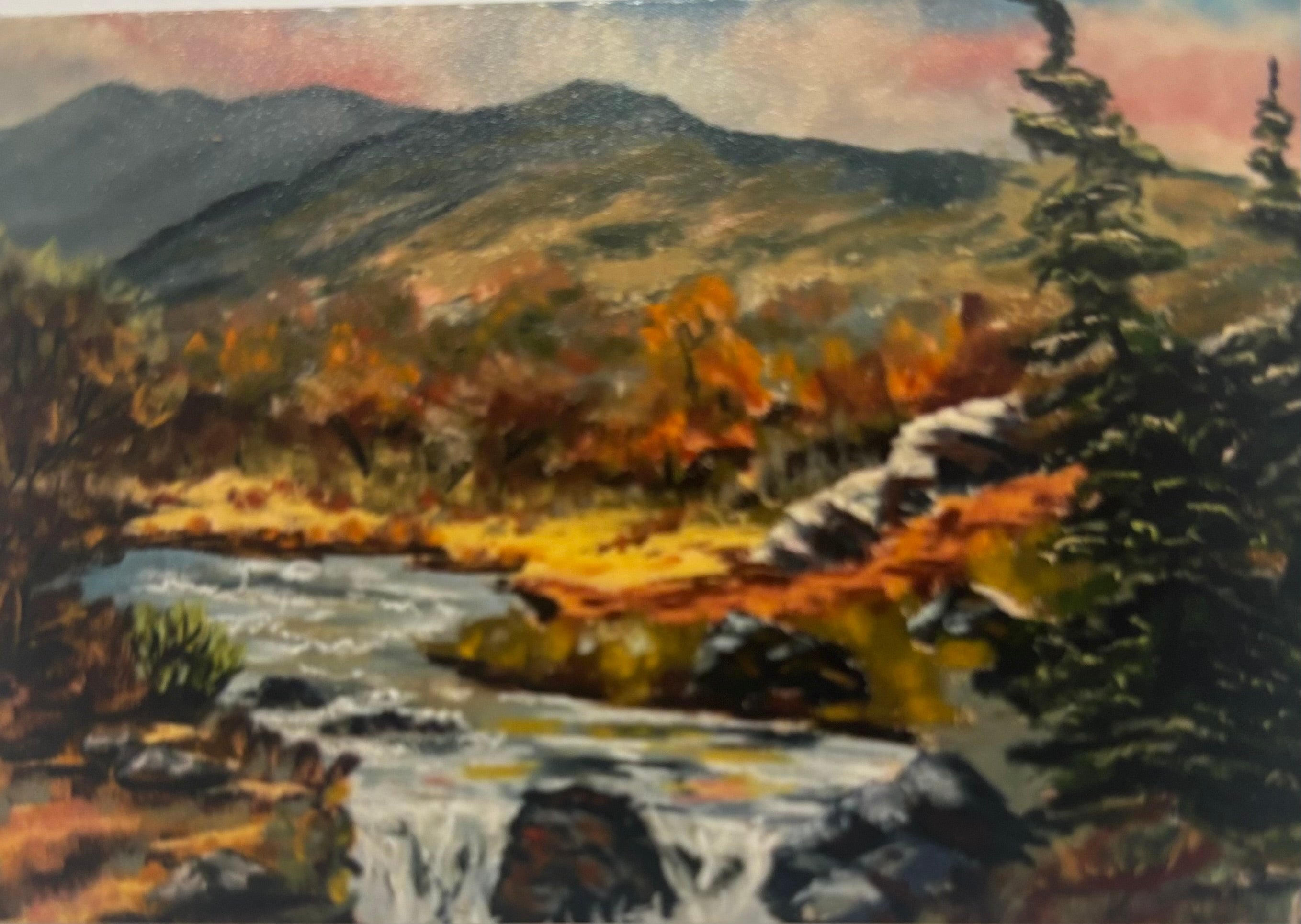 Fall Mountain River — Original ACEO